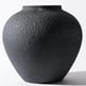 thumbnail image 1 of Jarrón redondo grande negro RyddeligHome con aspecto de cerámica rústica, 1 of 9