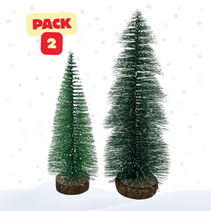 Genérico - Pack 2 Minis Árbol De Navidad Cedro Verde Para Escritorio Navidad 2025