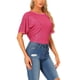 thumbnail image 4 of INSPIRE CHIC Camisa de Lentejuelas para Mujer con Brillo, Manga Dolman para Fiesta, Blusa Brillante Oversize S Rosa Fucsia, 4 of 6