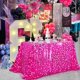 thumbnail image 1 of Mantel LuoluoHouse 269 cm x 127 cm Rosa Brillante con Lentejuelas, 1 of 7