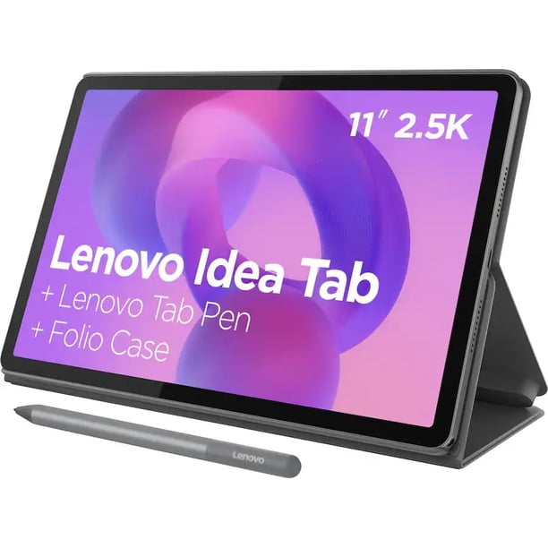 Tablet Lenovo Idea Tab 11" con lápiz y funda folio - Dimensity 6300 - 8GB RAM - 128GB almacenamiento - Android 15 - 2.5K - 90 Hz - Gris Luna (ZAFR0929US)