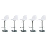 Global Latin - Pack 5 Silla Piso Bar Eame De Altura Con Respaldo De Polipropileno