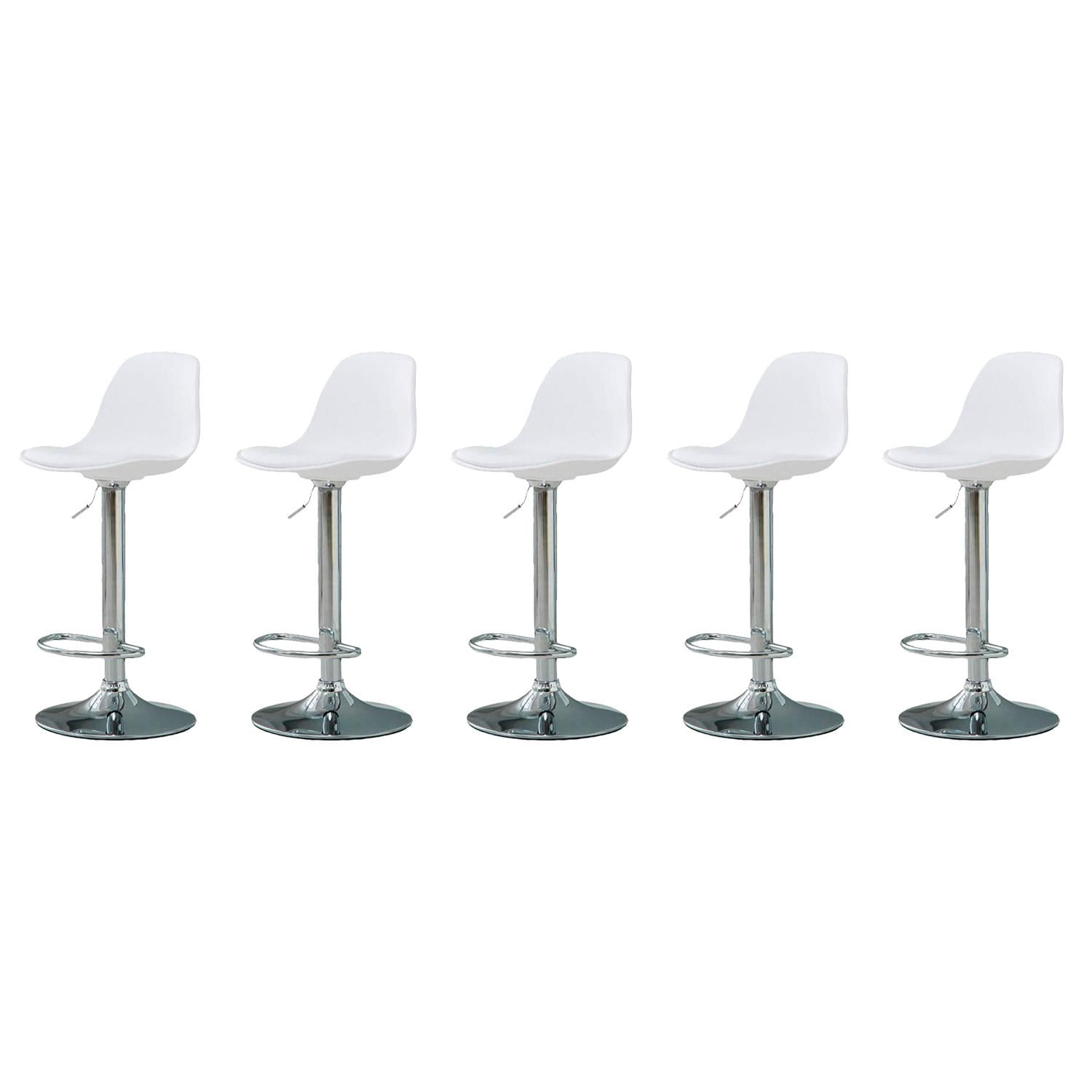Global Latin - Pack 5 Silla Piso Bar Eame De Altura Con Respaldo De Polipropileno