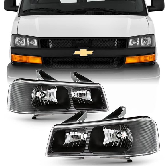 Faros ACANII para Chevy Express / GMC Savana 2003‑2019 Negro