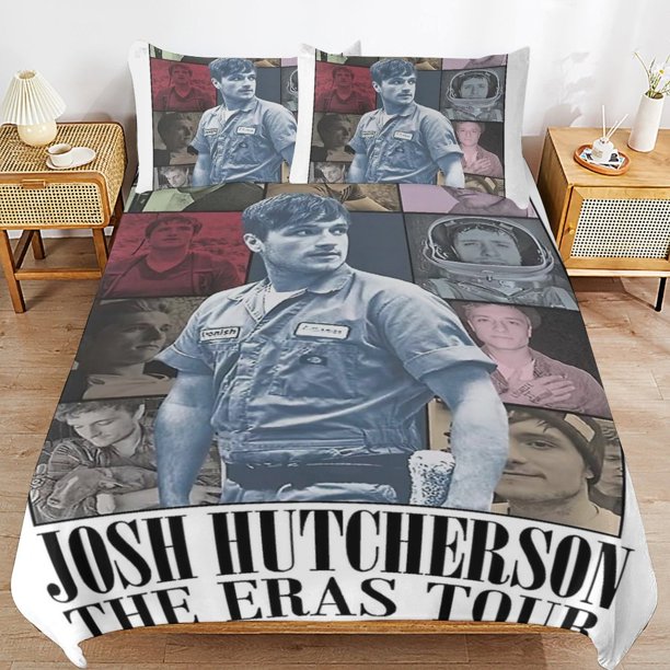 Josh Hutcherson Bedding Set Duvet Cover Comfortable and Lightweight Cartoon Bedding 3 Piece Bed Set