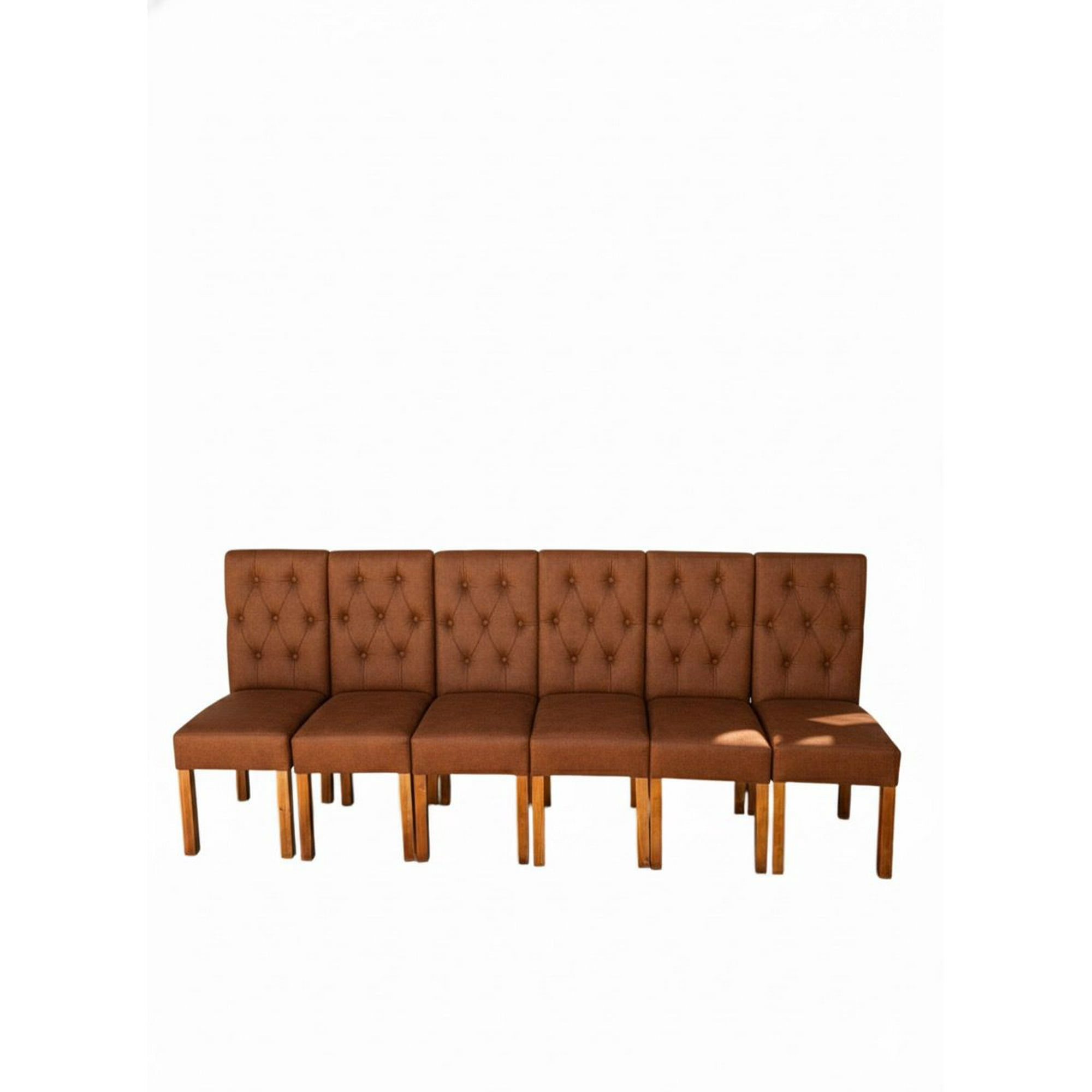 Vitelio - Pack 6 Sillas De Comedor De Madera Capitonés