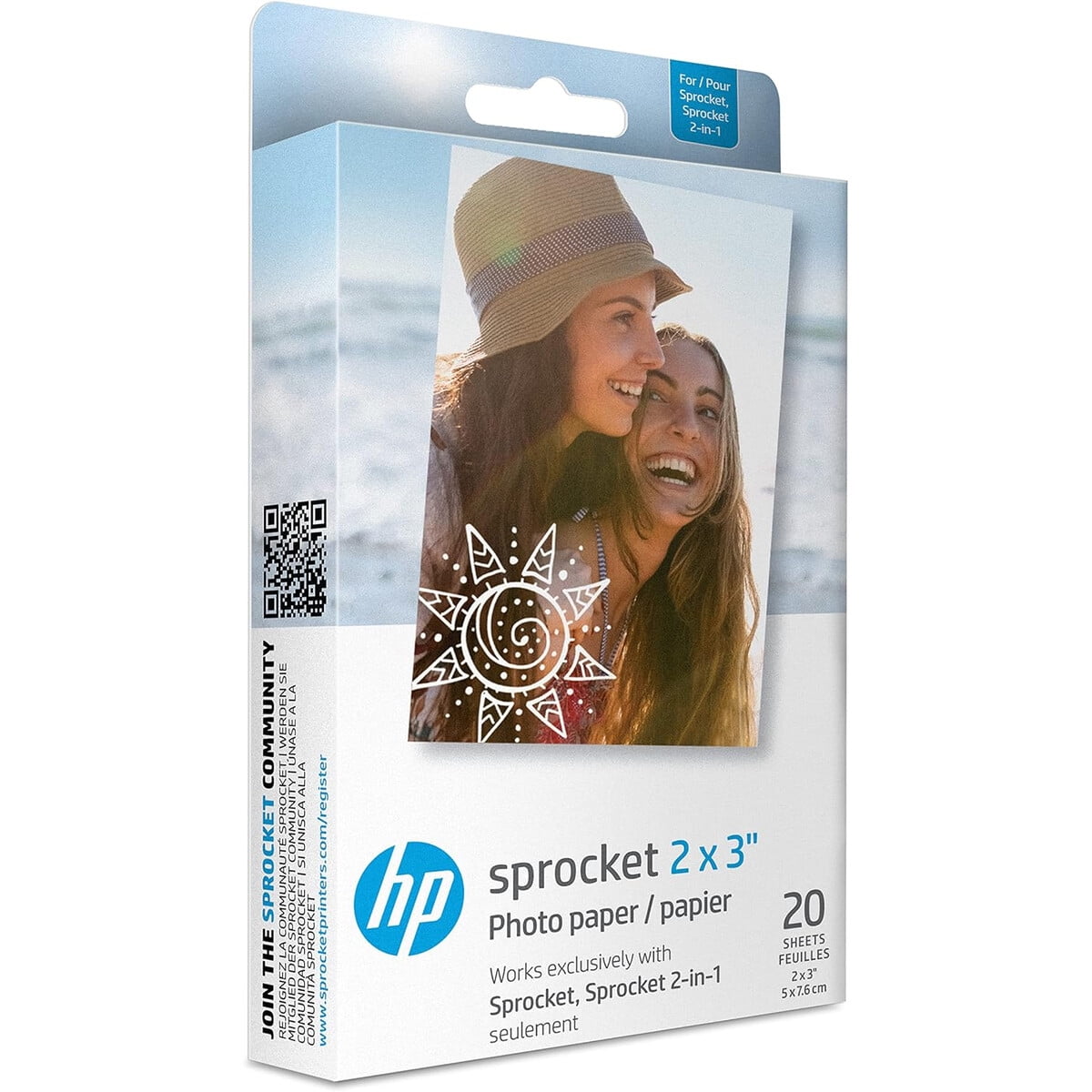 Papel Fotografico Hp Sprocket 2x3 Zink 20 Hojas Adhesivo