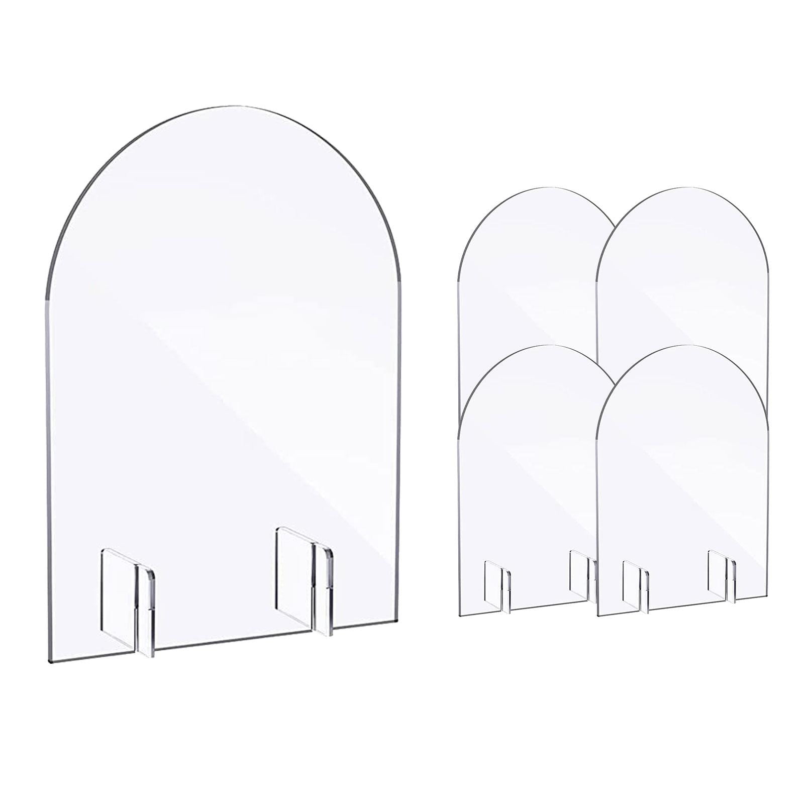 Magideal - Letrero Acrílico De Arco Transparente Con Soporte, Placa Acrílica Arqueada En Blanco, Números De Mesa De Arco Acrílico Diy Para Letreros De Boda, Even 5 Piezas
