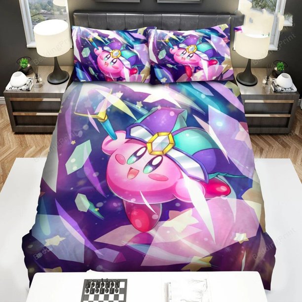 Kirby Magic Bed Cover Pillowcase Bedding Set Included Duvet Cover 3-Piece Bedding Set (1 Duvet Cover + 2 Pillow Shams)