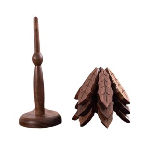 Bothyi - Posavasos De Madera Con Soporte Para Árbol, Salvamanteles De Madera Antideslizantes Para Cuenco, Tetera, Hogar