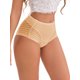 thumbnail image 4 of INSPIRE CHIC Ropa Interior de Mujer de Cintura Alta con Encaje Hueco y Malla, Cobertura Completa, Sin Costuras, Algodón Transpirable, XL Beige, 4 of 4