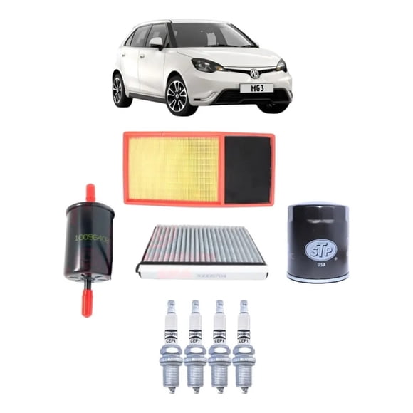 Kit de 4 Filtros + Bujias para mg3 Motor 1.5 Año 2015