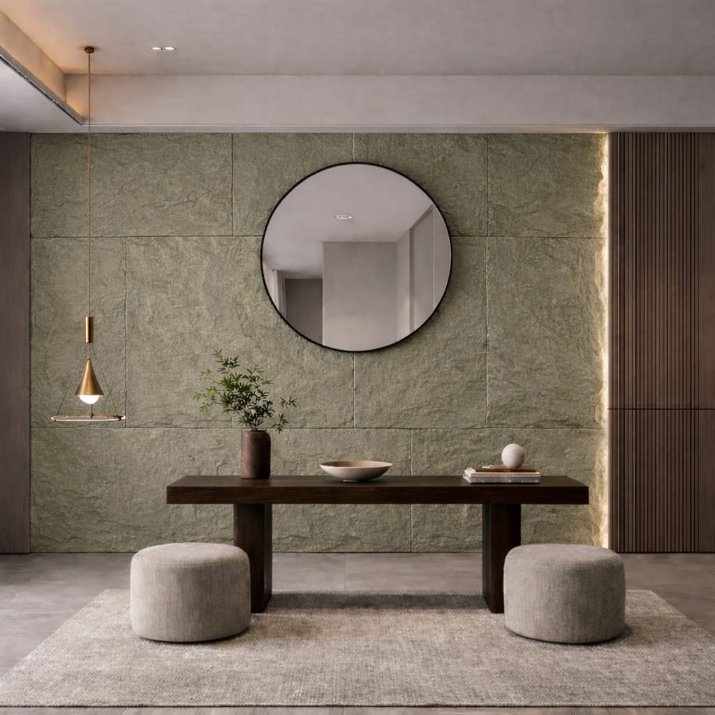 Byb Home - Panel Piedra Pu 11Pzs 120X60 Musgo