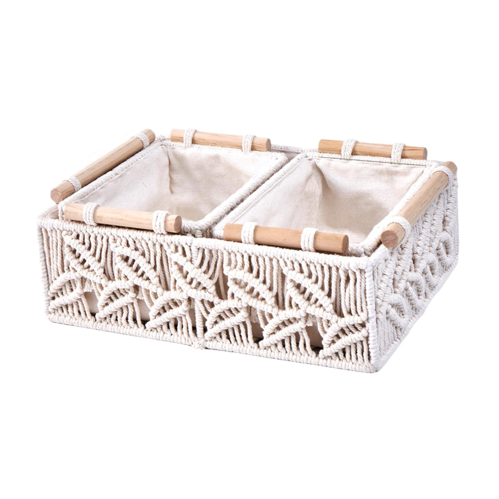 Bothyi - 3 Cestas De Almacenamiento De Macramé, Cesta Decorativa Para Encimera De Baño, Guardería