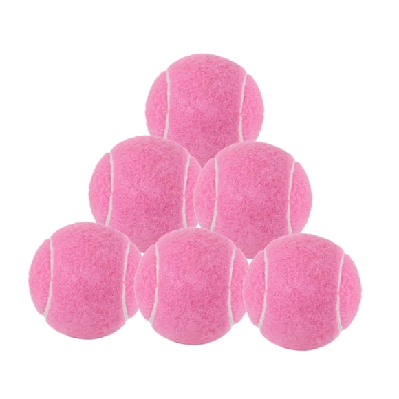 6 PPCS Balls de tenis para el entrenamiento para principiantes que practican bolas de entrenamiento de tenis para perros de mascotas 64 mm de diámetro Rosa