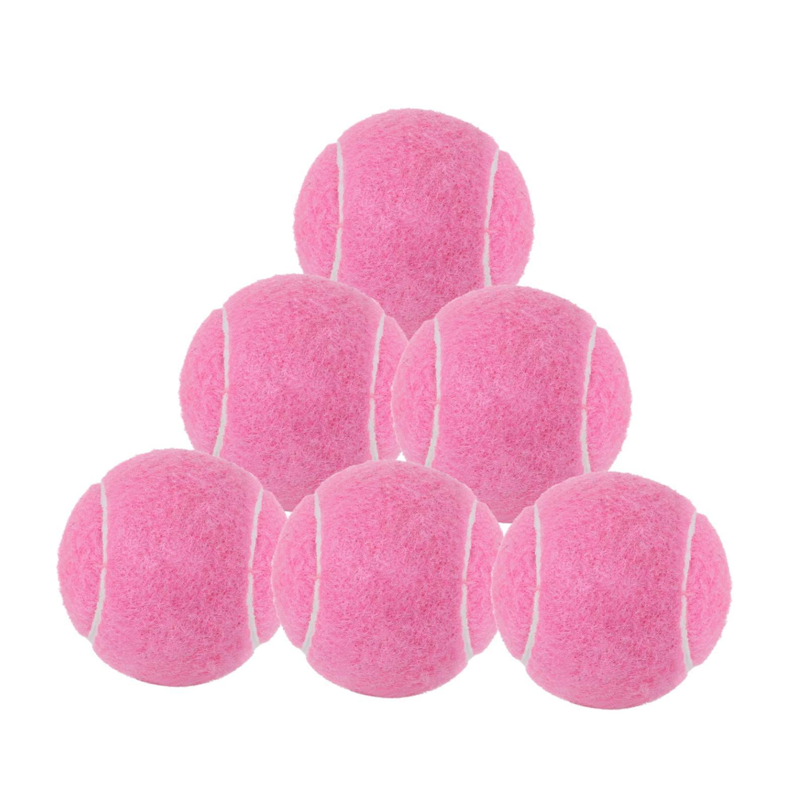 Magideal - 6 Ppcs Balls De Tenis Para El Entrenamiento Para Principiantes Que Practican Bolas De Entrenamiento De Tenis Para Perros De Mascotas 64 Mm De Diámetro Rosa