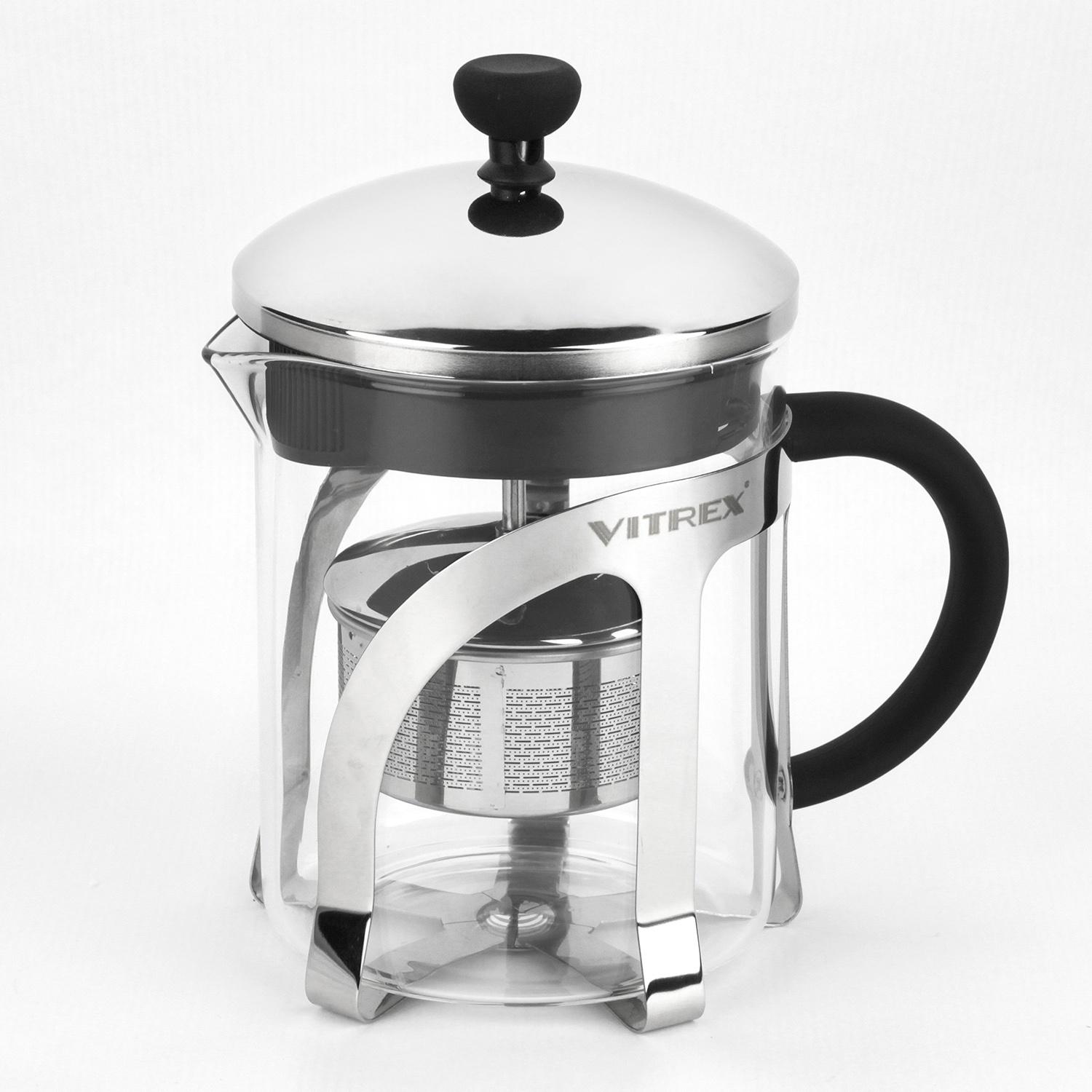 Fantuzzi - Tetera 600 Ml Vidrio Borosilicato. Filtro Acero Inoxidable