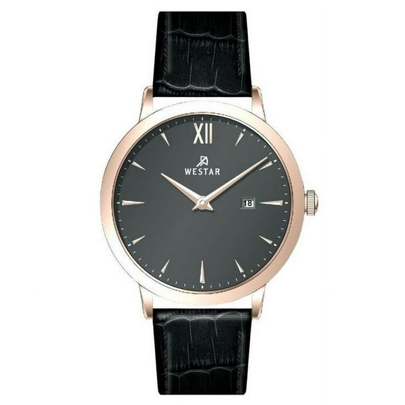 Reloj Profile Correa De Cuero Esfera Gris Cuarzo 50214ppn606 Para Hombre