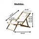 thumbnail image 2 of Silla De Playa Reposera Plegable De Lona Y Madera Exteriores - Blanco, 2 of 6