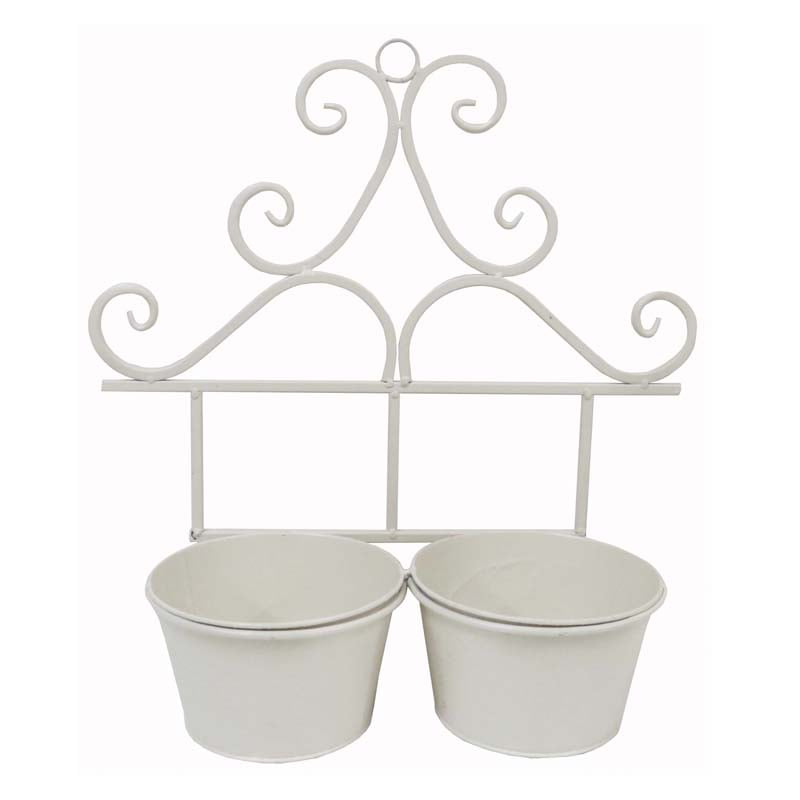 Bric - Macetero Doble Colgante Blanco