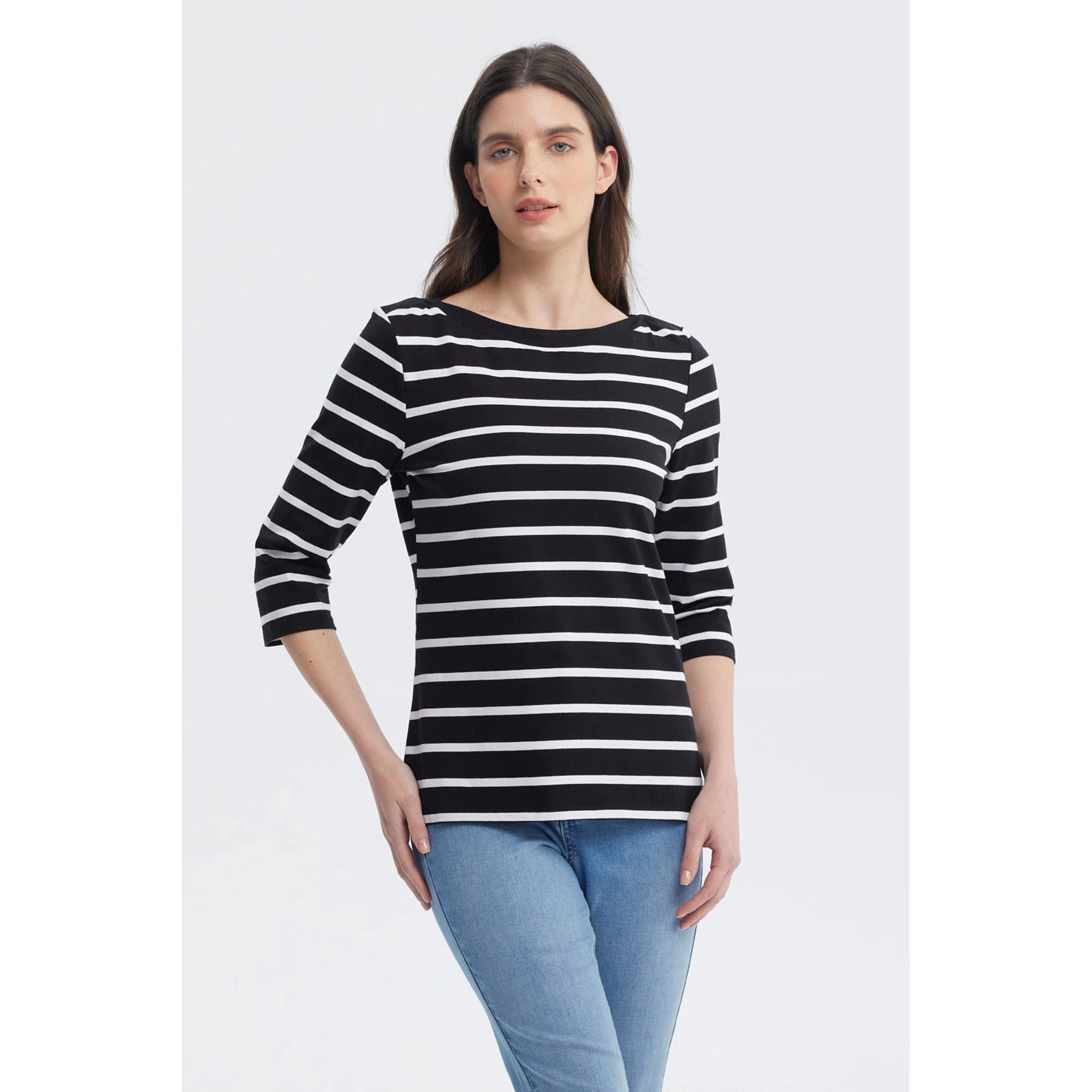 Fashionspark - Polera Mujer Print Rayas Negro