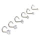 thumbnail image 1 of Set De 6 Piercing Pack Nostril Punto De Luz Tipo S Plateado, 1 of 3