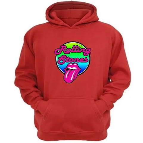 Genérico - Polerón Canguro The Rolling Stones Rojo Talla Xl Unisex