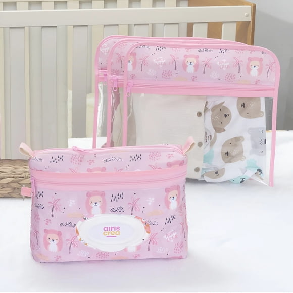 Kit Organizador Maternal Impermeable, Pañalera Bebé Con 4 Estuches Para Muda De Ropa
