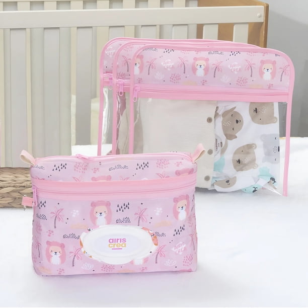 Kit Organizador Maternal Impermeable, Pañalera Bebé Con 4 Estuches Para Muda De Ropa