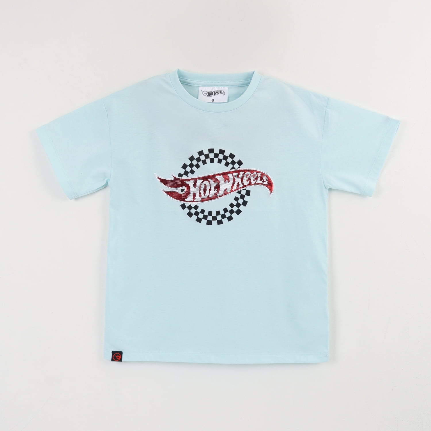Polera Manga Corta Niño Celeste Logo Hot Wheels