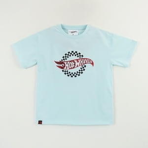 Polera Manga Corta Niño Celeste Logo Hot Wheels
