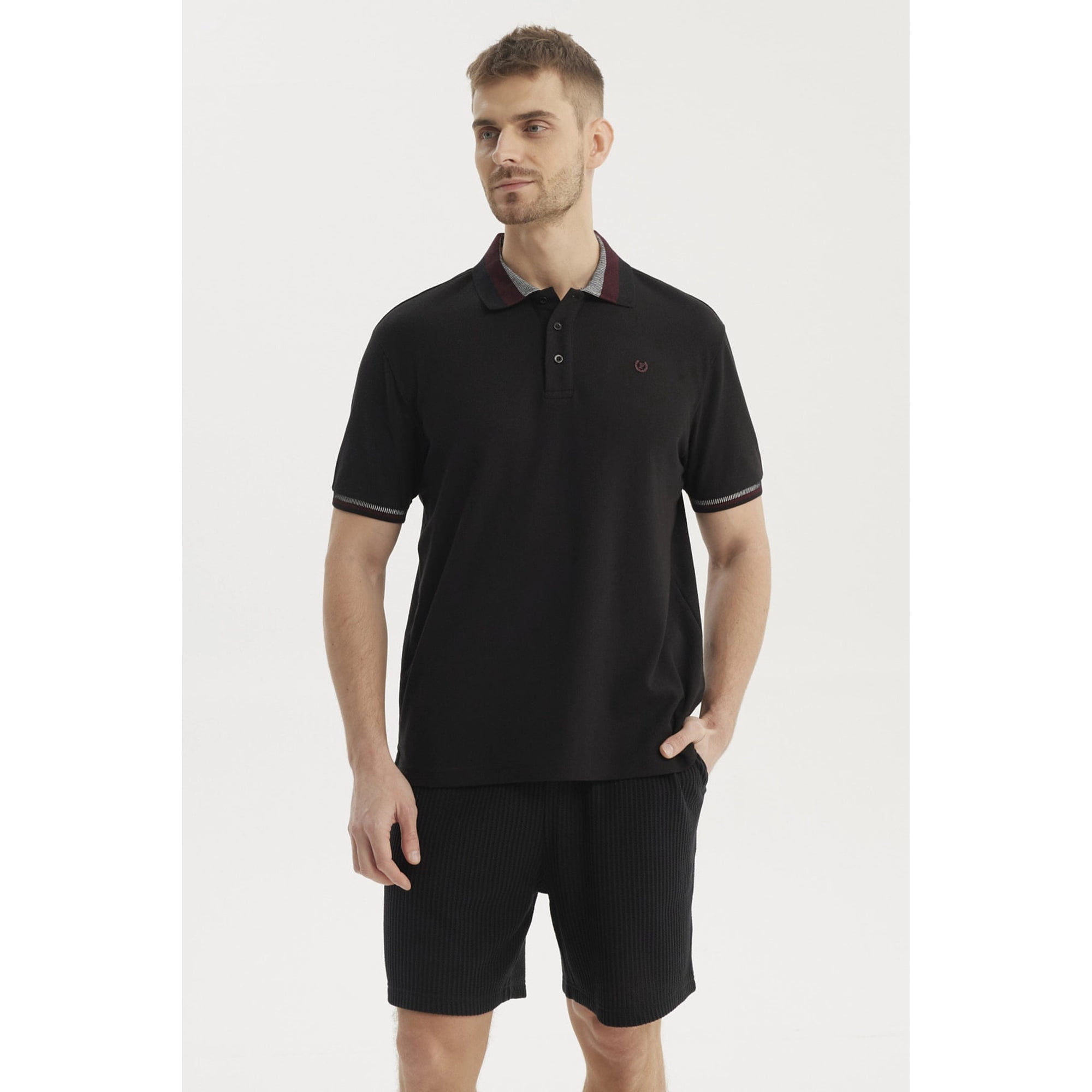 Fashionspark - Polera Hombre Cuello Polo Negro - Ll