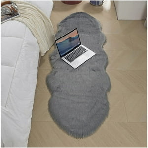 Top Lucky - Bajada De Cama Piel De Oveja 60 X 180 Cm - Gris