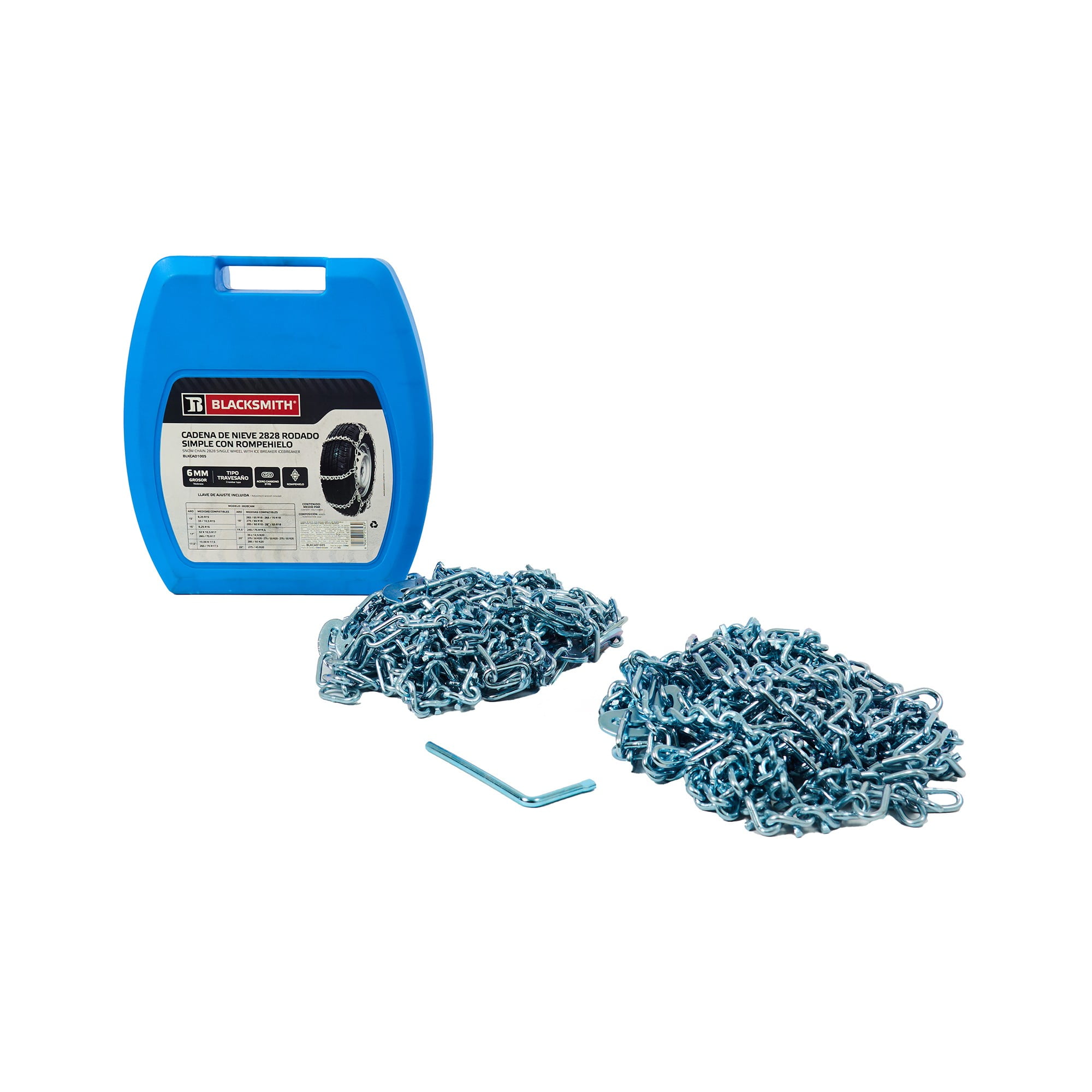 Blacksmith - Cadena De Nieve 2828 Rodado Simple Con Rompehielo