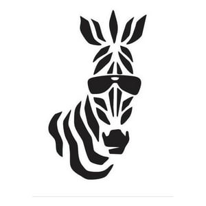 Rienda Libre - Sticker Cebra Con Gafas Lentes De Sol Auto Camioneta