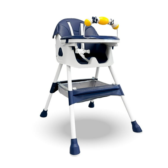 Silla de Comer Infantil 4 en 1 Kidstar Azul – Ajustable, Plegable y Multifuncional