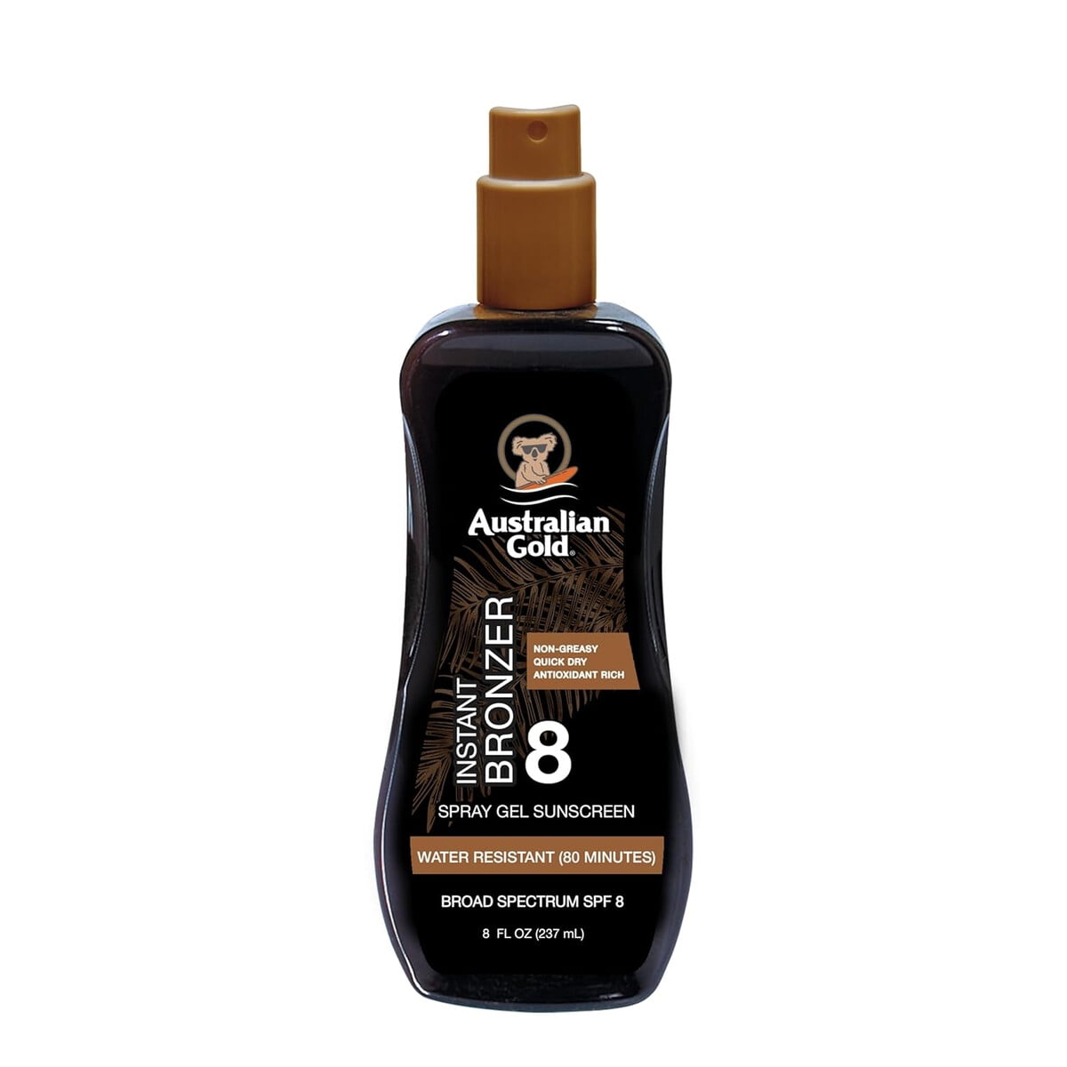Bloqueador Solar Australian Gold Spray Gel Spf 8 Instant Bronzer 237ml