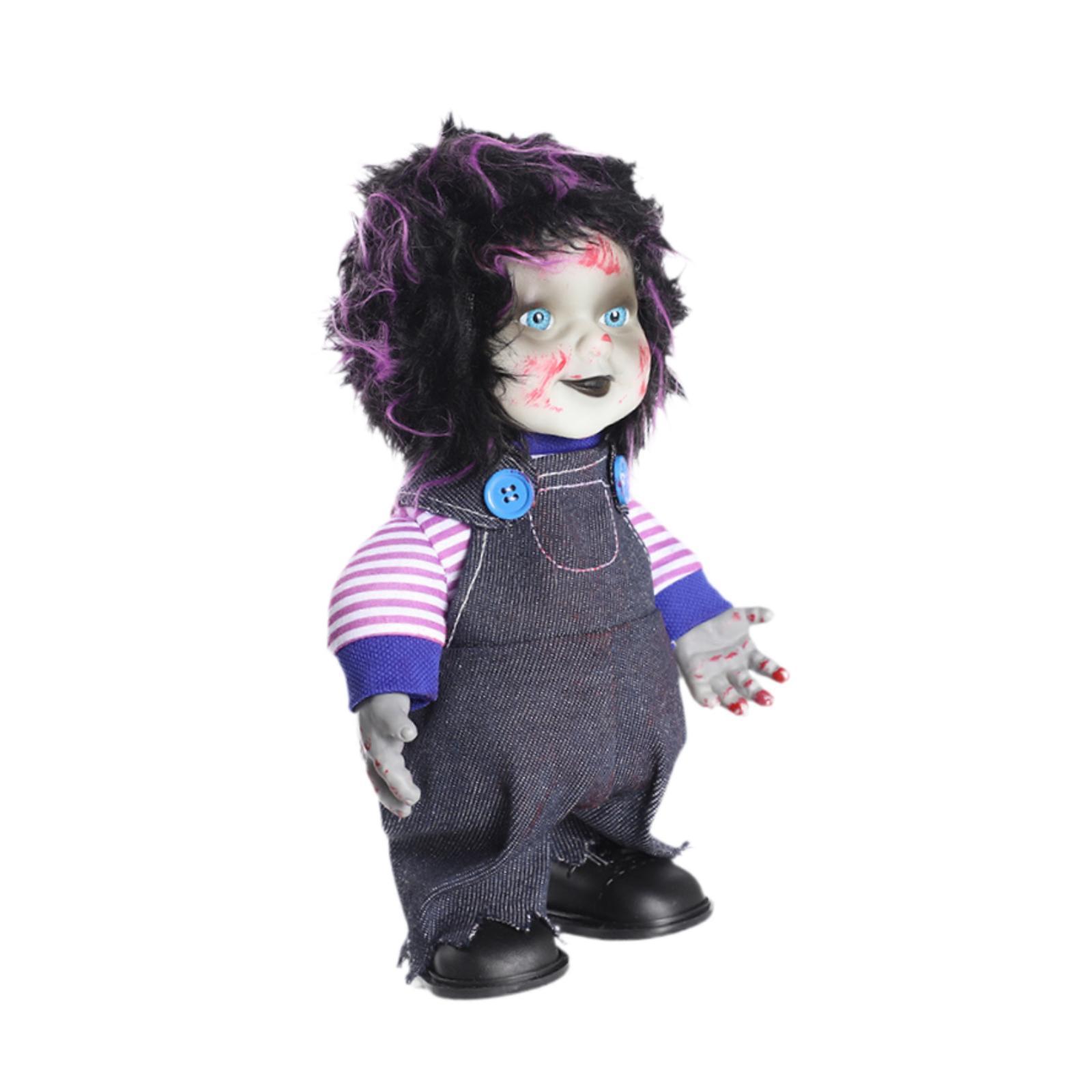 Bothyi - Muñeco Fantasma De Halloween, Decoración Navideña, Juguete De Decoración De Terror Iluminado, Muñeco Aterrador Morado Para Niño