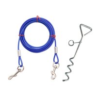 Magideal - Cable De Para Perros Y Cadena Para Perros De Estaca, Resistente Al Óxido, Para Perros, Correa Para Perros Y Estaca Para Exteriores, Cable De 500Cm Azul