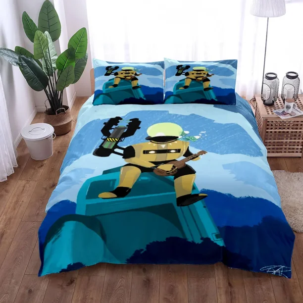 Fee Blue Star fairy Tale Duvet Cover Set Double Bed Linen Set Bed Sheets