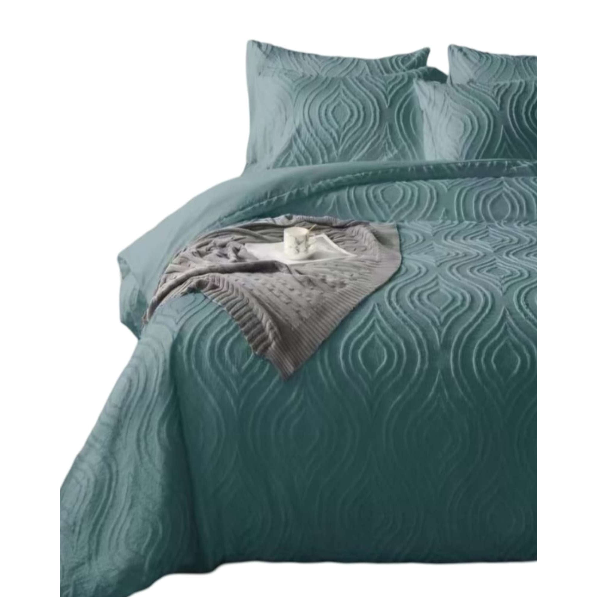 Todo Para El Hogar - Cubrecama Semi Acolchado King Mas 2 Fundas De Almohadas