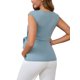 thumbnail image 3 of Blusa de Maternidad con Lazo en la Cintura de INSPIRE CHIC para Mujeres, Manga Corta, Verano 2025, Camiseta para Oficina, Trabajo, Azul Medio, 3 of 6