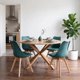 thumbnail image 1 of Comedor Mesa Redonda Equiz Wood 100cm + 4 Sillas Tulip Verde Esmeralda, 1 of 6