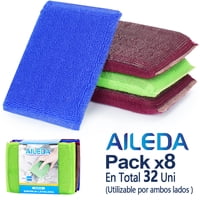 Esponja De Lavavajillas Doble Cara Aileda, Paquete De 4 Unidades - Múltiples Usos （En Total 32 Unidades）