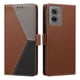 thumbnail image 4 of Cartera Plegable para Motorola Moto G55, PU Tricolor con Ranuras, Marrón, 4 of 6
