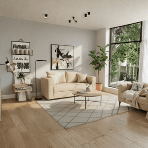 Construmuebles - Sofa 2 Cuerpos Aurelia Tela Beige