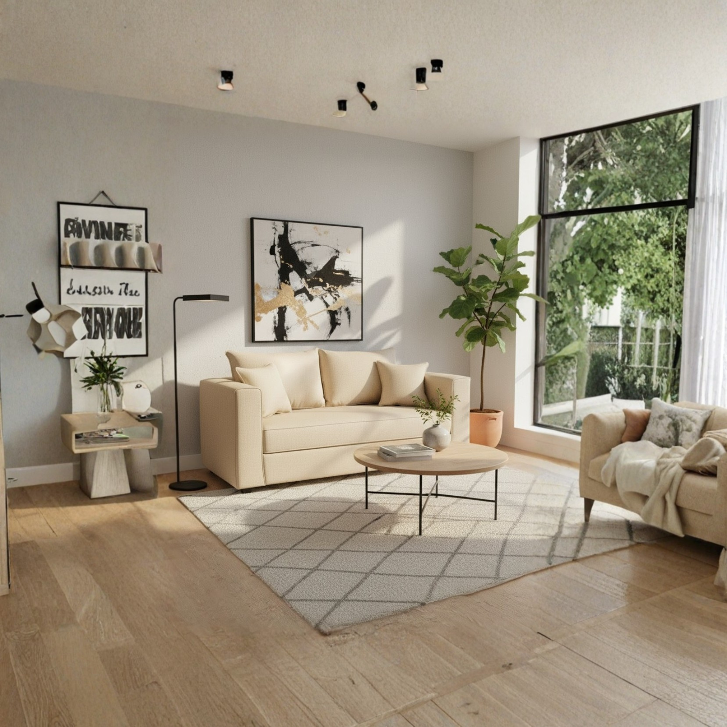 Construcsofá - Sofa 2 Cuerpos Aurelia Tela Beige