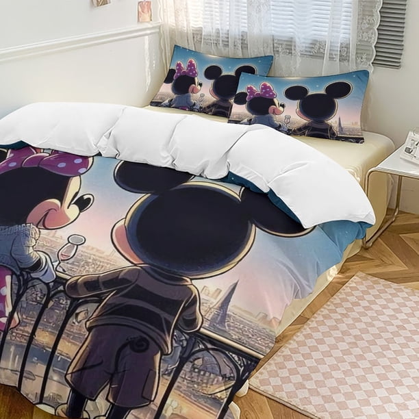 Minnie MouseCartoon Collection 3-Piece Comforter Set, Personalized Bedding Decor for Kids And Teens Bed Sheets