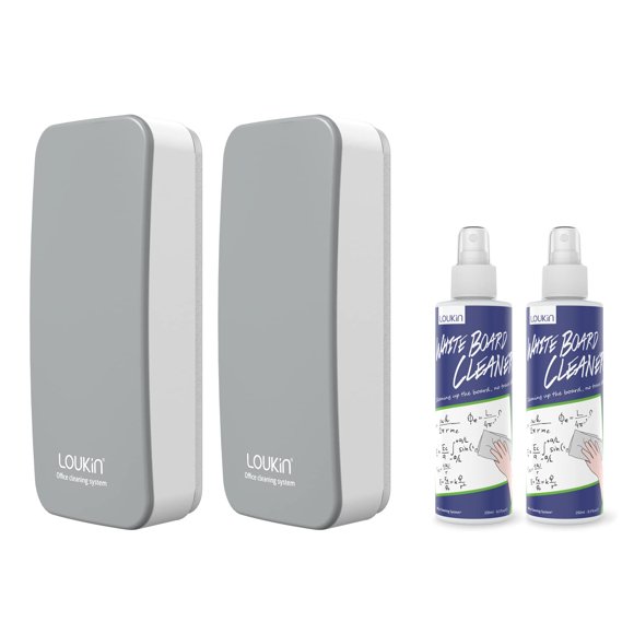Borrador Loukin Pack de 2 Magnético Gris + Limpiador