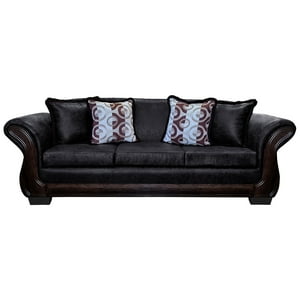 América Decora - Sofá Con Resorte Estructural 4 Personas Finis Envejecido Negro